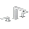 Image de Mélangeur lavabo Metropol 110, 3 trous poignées manettes, bonde Push-Open chromé