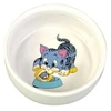 Image de Ecuelle Céramique Avec Motifs Pour Chats, 0,3 L/Ø 11 Cm, Blanc - 4009 - Mon Animalerie