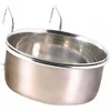 Image de Mangeoire acier inoxydable avec support 600 ml ø12 cm. oiseaux. - - TR-5495