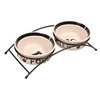 Image de Set Ecuelles Eat On Feet, 2 × 0,6 L/Ø 15 Cm, Blanc/Noir - Mon Animalerie