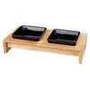 Image de Set écuelles 28x5x15cm - 2x0,2l - Noir - Pour chien