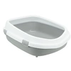 Image de Bac A Litiere Primo Xxl , Avec Rebord - Xxl - 56 X 25 X 71 Cm - Gris Et Blanc - Pour Chat