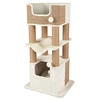 Image de Arbre à chat Lucano 110 cm blanc taupe hamac coussins sisal