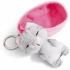 Image de Peluche Porte-Cles 8 Cm - Chat Raye Gris Endormi