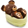 Image de Peluche chien dormant dans un panier Nici Marron 11x14x8 cm 49748
