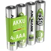 Image de ANSMANN Piles Rechargeables Micro AAA 550 mAh (Lot de 4)   Piles NiMH HR03 1,2V à Faible autodécharge   Piles réutilisables idéales pour télécommande, Clavier sans Fil, etc. en occasion ou reconditionné