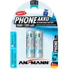 Image de Ansmann 1x2 Piles Rechargeables Nimh Mignon Aa Maxe Pour Téléphone Dect 1300mah One Size
