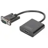 Image de DA-70473 - Adaptateur vidéo - HD-15 (VGA) mâle pour HDMI femelle - 15 cm - noir - support 1080p