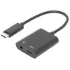 Image de audio Câble adaptateur [1x USB-C mâle - 2x USB-C femelle, Jack femelle 3.5 mm] AK-300400-002-S blindé, blindage double