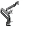 Image de - Kit de montage (fixation par pince pour bureau, 2 supports de montage VESA, 2 x bras pivotant) - pour 2 affichages LCD / affichage LCD courbé -