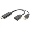 Image de - Câble adaptateur - HDMI mâle pour USB, DisplayPort - 20 cm - double blindage - noir - support 2K, support 4K30Hz (3840 x 2160), prise en charge de