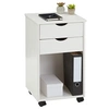 Image de Caisson de bureau sur roulettes KANO, avec 2 tiroirs, en pin massif lasuré blanc