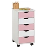 Image de Caisson de bureau LAGOS L 35 cm, en bois - Blanc et rose