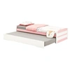 Image de Lit gigogne LORENA en pin massif, 90 x 190 cm, lasuré blanc et rose