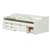 Image de Lit simple GENERIQUE 90x200 en bois chevet matelas sommier tiroir - sans sommier - 4 tiroir(s) marron