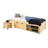 Image de Lit fonctionnel SABRINA 90x190 cm, en pin massif naturel