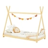 Image de Lit enfant 90 x 190 cm en lin sans sommier de couleur