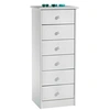 Image de Chiffonnier RONDO meuble de rangement commode apothicaire avec 6 tiroirs, en pin massif lasuré blanc