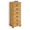 Image de Chiffonnier COLMAR commode apothicaire avec 6 tiroirs de rangement, en pin massif finition cirée