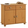 Image de Buffet salle à manger COLMAR en bois L 94 cm coloris teinté ciré avec 2 portes battantes et 2 tiroirs spacieux