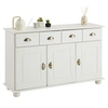 Image de Buffet salon COLMAR L116 cm bois massif, Blanc