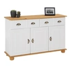 Image de Buffet salon COLMAR L 116 cm bois massif, Blanc et brun