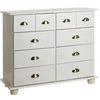 Image de Commode chambre COLMAR L 92 cm 8 tiroirs en bois massif blanc chiffonnier apothicaire rangement avec poignées en métal