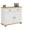 Image de Buffet salon COLMAR L 94 cm bois massif, Blanc et brun