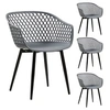 Image de Lot de 4 chaise de bureau H. 80 cm non empilable non pliable en plastique interieur gris