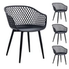 Image de Lot de 4 chaise de bureau interieur non empilable non pliable H. 80 cm en plastique noir