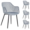 Image de Lot de 4 chaise de bureau en plastique non empilable non pliable H. 85 cm interieur gris