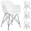 Image de Lot de 4 chaises ALICANTE, en plastique blanc et métal noir