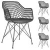 Image de Lot de 4 chaise de bureau H. 87 cm non empilable non pliable interieur en plastique noir