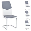 Image de Lot de 4 chaises LEONA, en synthétique blanc et gris