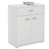 Image de Buffet MONACO, commode meuble de rangement avec 1 tiroir et 2 portes, en mélaminé blanc