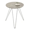 Image de Table d'appoint BENNO table à café table basse ronde bout de canapé design retro vintage pieds épingle en métal chromé, décor béton