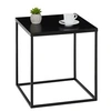 Image de Table d'appoint HILAR table basse de salon table à café bout de canapé design retro vintage industriel, plateau carré en métal noir