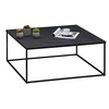 Image de Table basse HILAR table de salon grande table d'appoint design retro vintage industriel, plateau carré en métal laqué noir