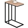 Image de Bout de canapé DEBORA table d'appoint table à café table basse de salon cadre en métal noir et plateau en MDF décor chêne sauvage