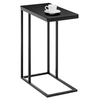 Image de Bout de canapé DEBORA table d'appoint table basse de salon cadre en métal noir et plateau rectangulaire en MDF noir mat