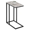 Image de Bout de canapé DEBORA table d'appoint table à café table basse de salon cadre en métal noir et plateau en MDF décor marbre blanc