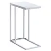 Image de Bout de canapé DEBORA table d'appoint table basse de salon cadre en métal blanc plateau rectangulaire en MDF blanc mat