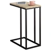Image de Bout de canapé DEBORA table d'appoint table à café table basse de salon cadre en métal noir et plateau en MDF décor chêne sonoma