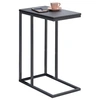Image de Bout de canapé DEBORA table d'appoint table à café table basse de salon cadre en métal gris et plateau rectangulaire en MDF gris mat
