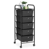 Image de Caisson de rangement sur roulettes GINA 5 tiroirs - Noir et métal