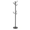 Image de Porte-manteaux MILA portant pour vêtements sur pied hauteur 174 cm socle rond et 8 crochets, meuble d'entrée en métal laqué gris