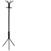 Image de Porte-manteaux ARIST portant pour vêtements sur pied hauteur 174 cm avec 8 crochets, meuble d'entrée en métal laqué noir