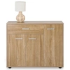 Image de Buffet CORALINE, commode meuble de rangement avec 1 tiroir et 3 portes, en mélaminé décor chêne sonoma