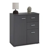 Image de Buffet salle à manger REMY L 60 cm gris mat avec 2 portes et 2 tiroirs, bahut bas, meuble de rangement style moderne