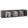 Image de Etagère murale NELLO, meuble de rangement pour CD et DVD ou décoration avec 3 compartiments ouverts, en mélaminé gris mat